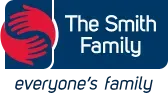 The smith family logo is a blue sign with two hands holding each other.