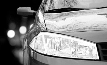 front right side headlight of the car