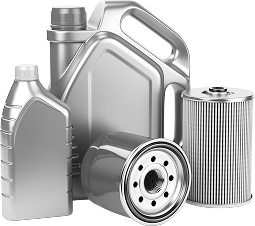 Oil containers and filters.