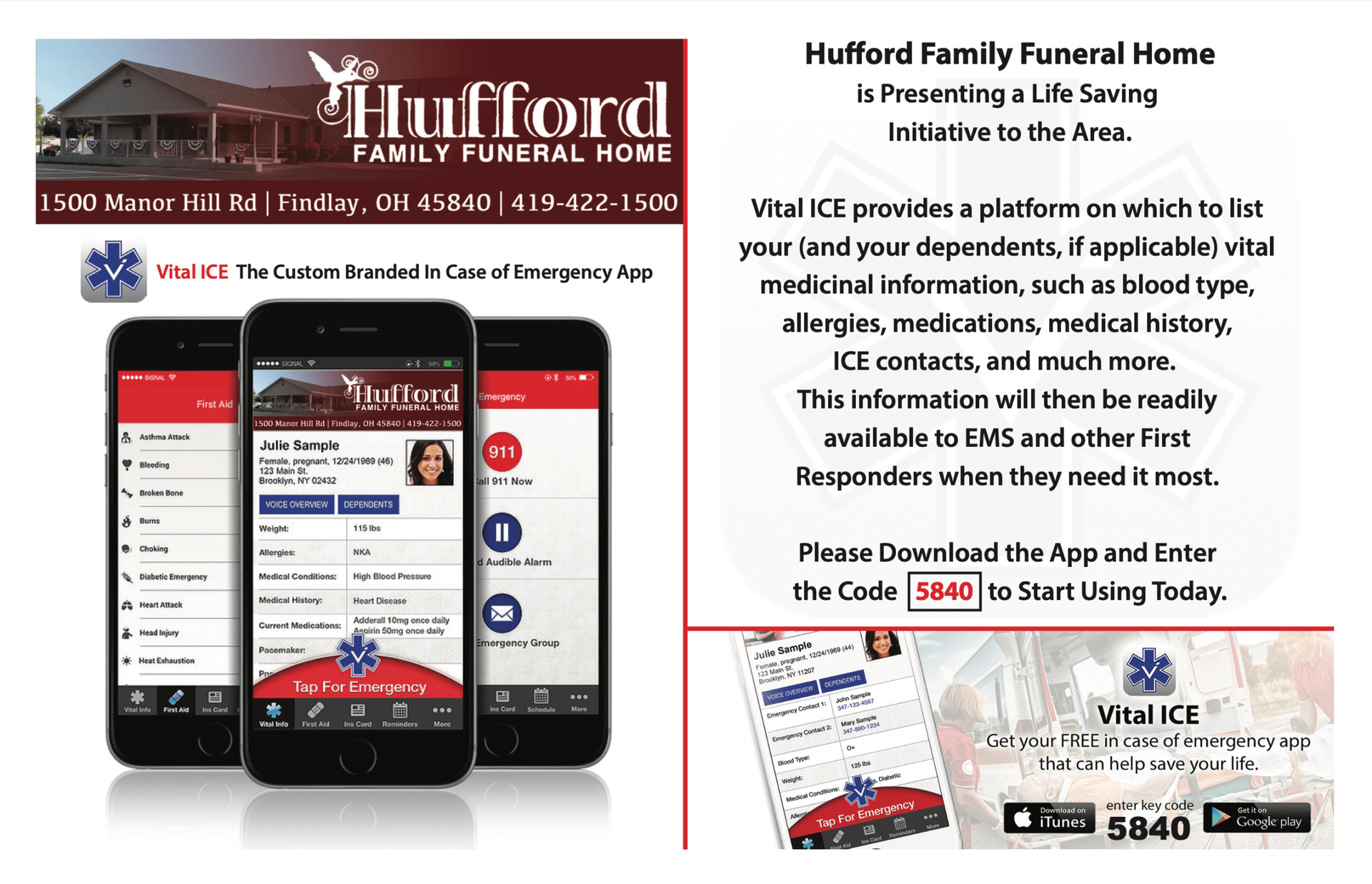 Vital ICE for Hufford Family Funeral Home