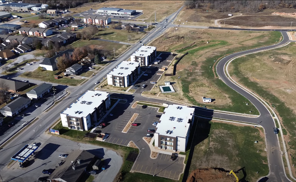 An aerial view of a residential area with a lot of buildings | Best fencing springafield mo | Walker Heights