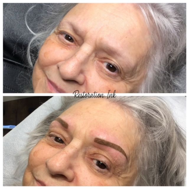 Powder brows with bold effect at Restoration Ink in Albuquerque, NM.