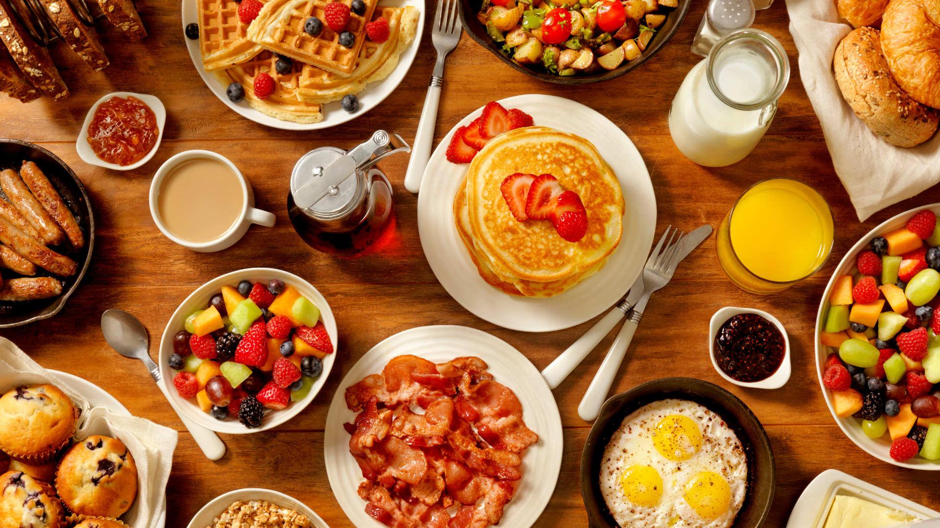there are many different types of food on the table .