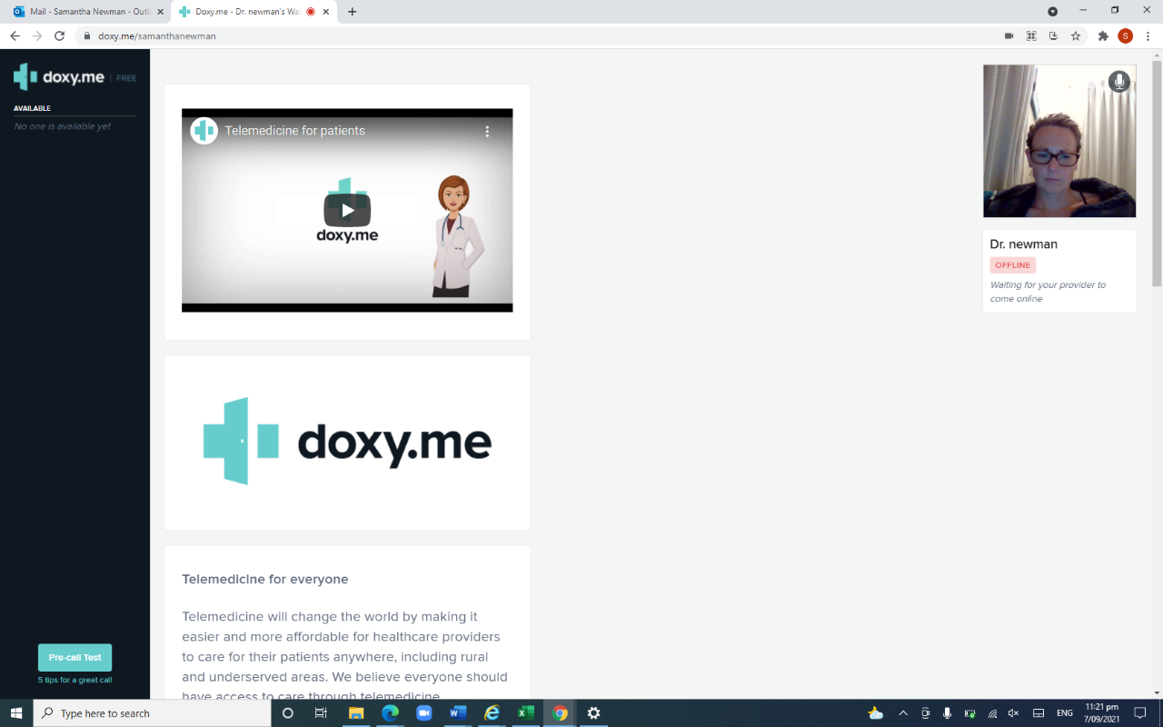 a screenshot of a website called doxy.me on a computer screen .