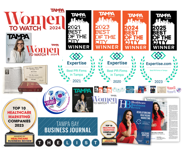Awards and accolades for a public relations firm in Tampa Bay, including 