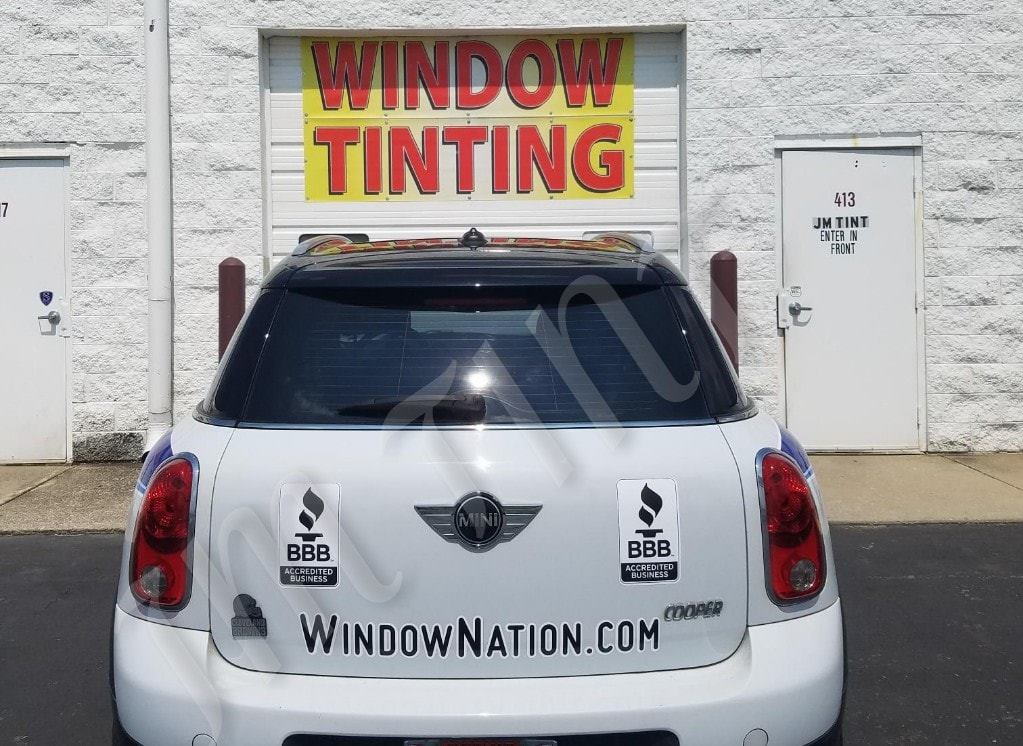 Automotive Tinting Installation — Back Window Of White Vehicle in Columbus, OH
