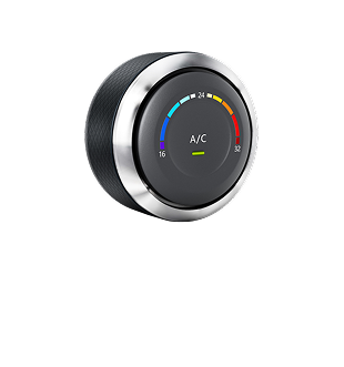 A black and silver a / c knob on a white background. | Eden Automotive Repair