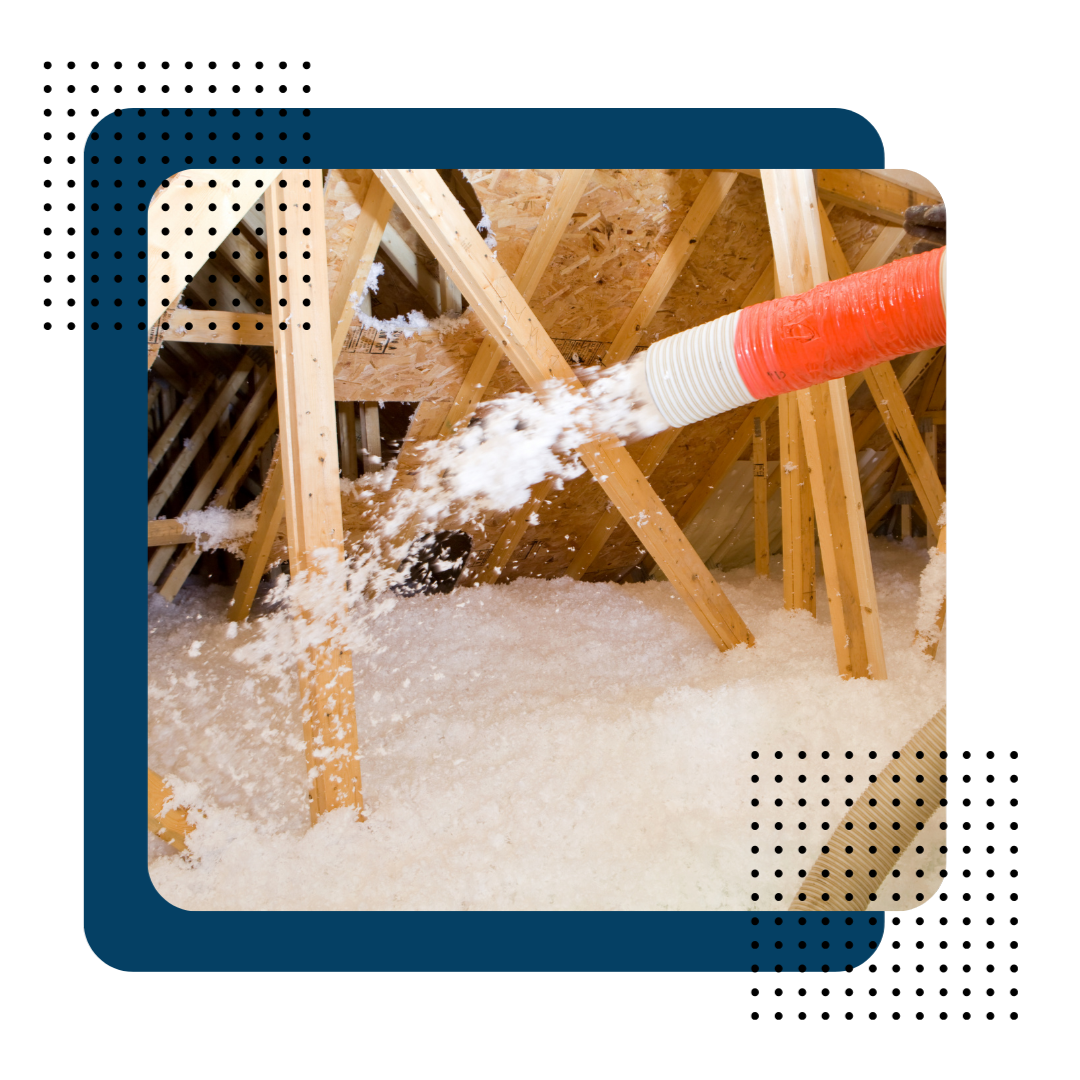 Home energy efficiency improvement with attic insulation project
