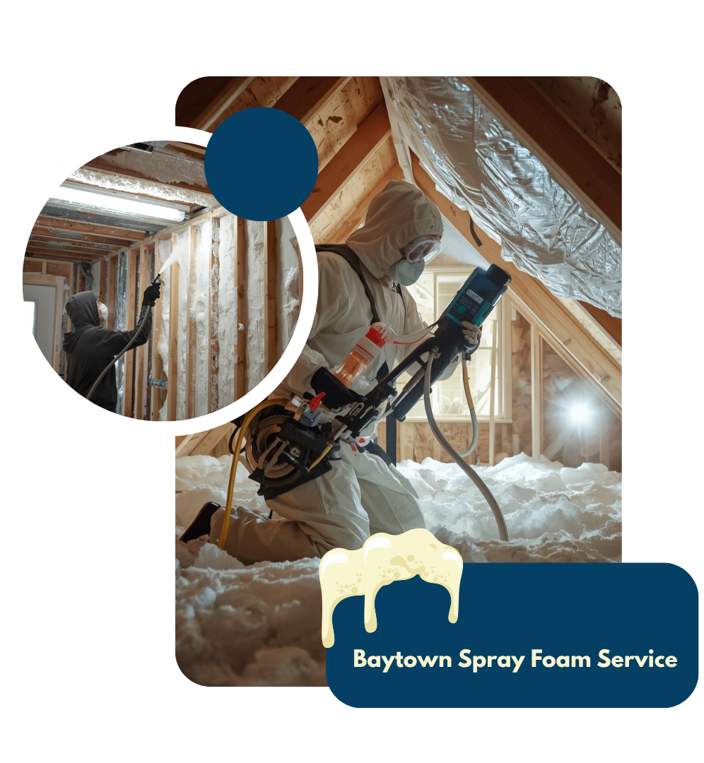 Baytown Spray Foam Service crew working on residential attic project