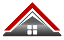 Red and gray roof icon with a white window.