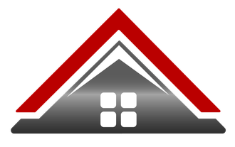 Red and gray roof icon with a white window.