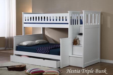 Jukraf Furniture Sdn. Bhd. | Solid Wood Furniture for Home Renovation Manufacturer Malaysia | Hestia Tripe Bunk Bed