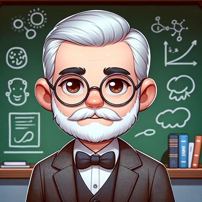 a man with glasses and a bow tie is standing in front of a blackboard .