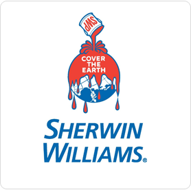 A logo for sherwin williams that says cover the earth