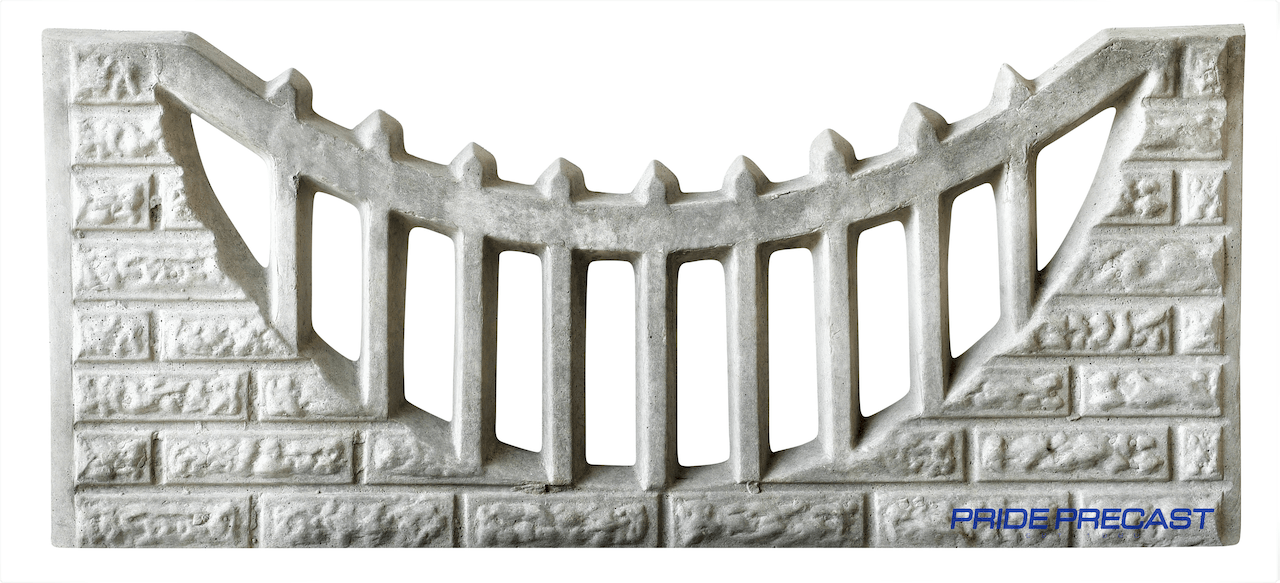 A picture of a fence made of bricks on a white background.