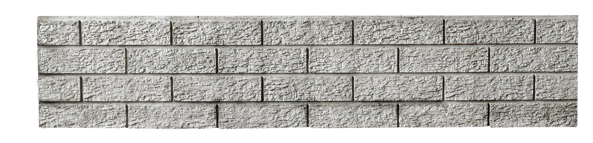 A close up of a brick wall on a white background.