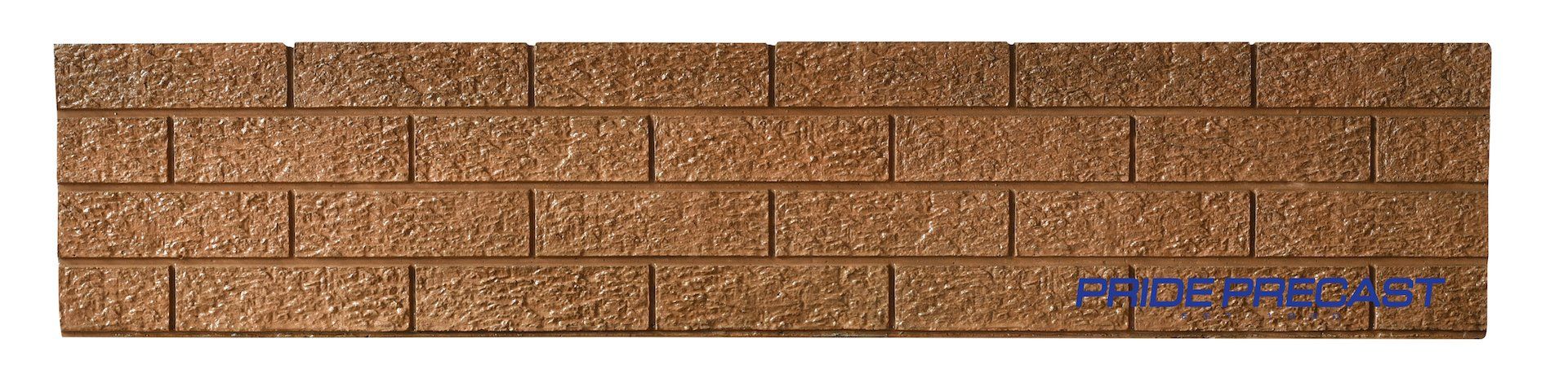 A close up of a brown brick wall on a white background.