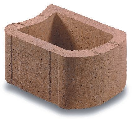 A brown brick with a hole in the middle on a white background