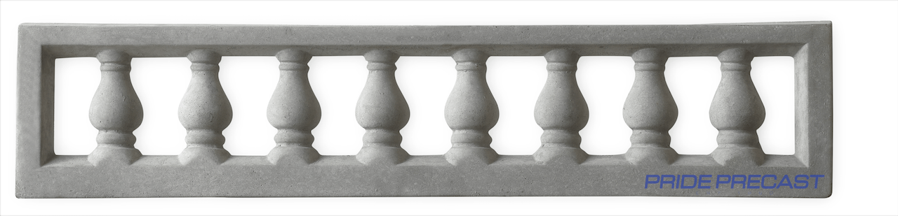 A picture of a concrete railing on a white background