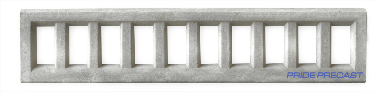 A picture of a concrete grate that looks like a prison cell