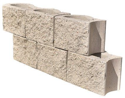 A stack of concrete blocks stacked on top of each other on a white background.