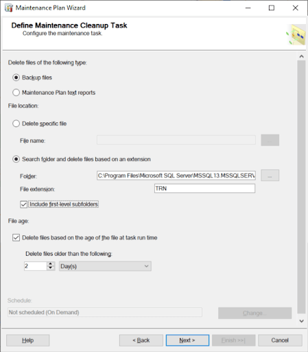 GP define maintenance cleanup task