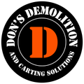 A logo for don 's demolition and carting solutions