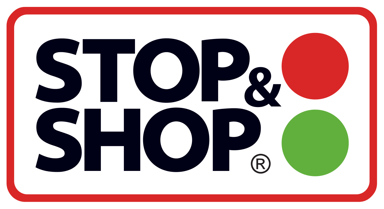 A stop and shop logo with a red and green circle. - junk removal