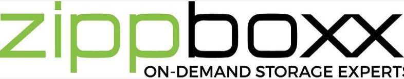 A logo for zippboxx on demand storage experts - junk removal