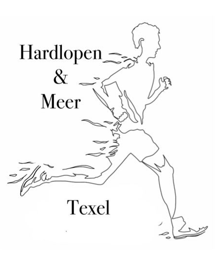 Runner silhouetted with text "Hardlopen & Meer Texel."