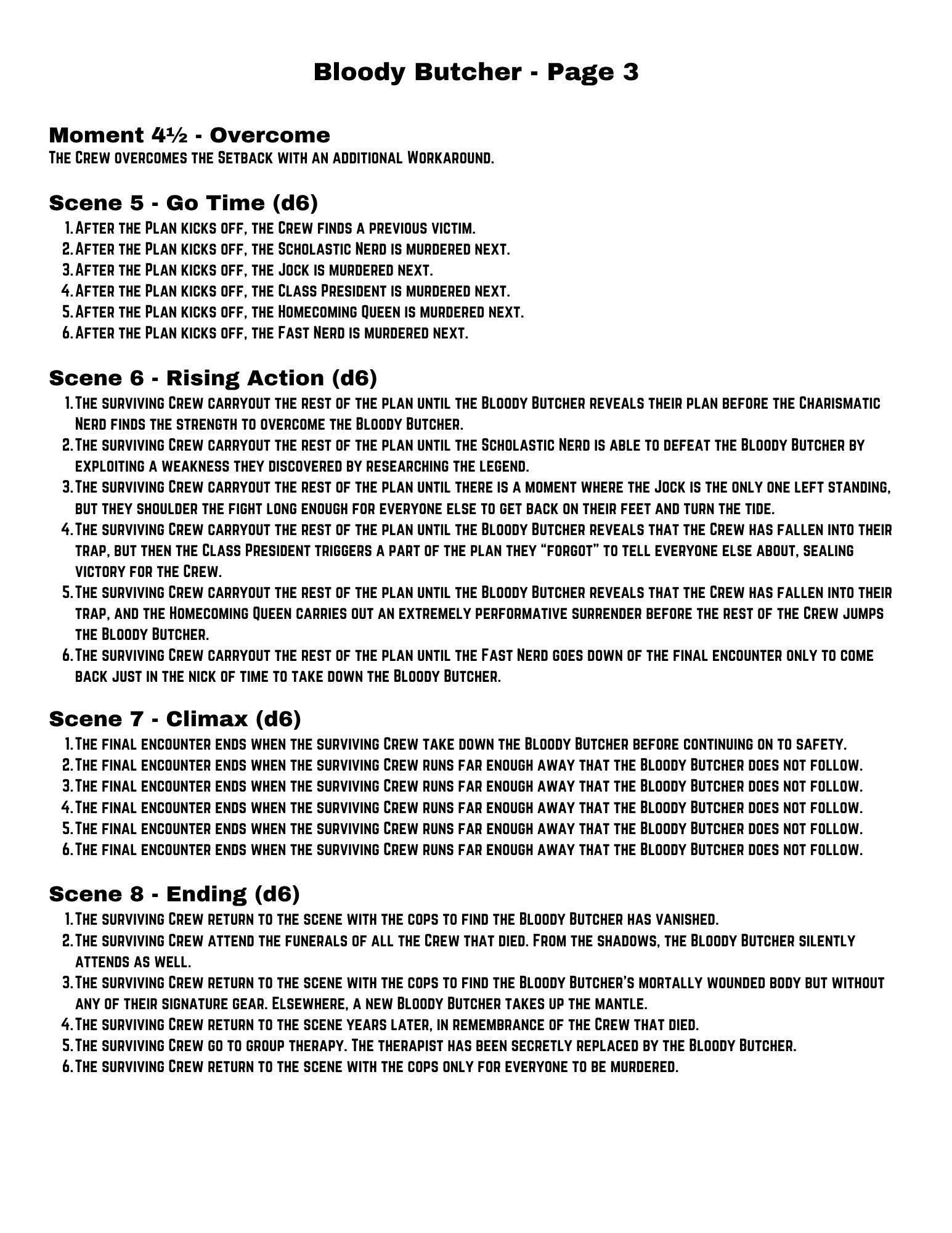 Bloody Butcher Printable PDF Sample