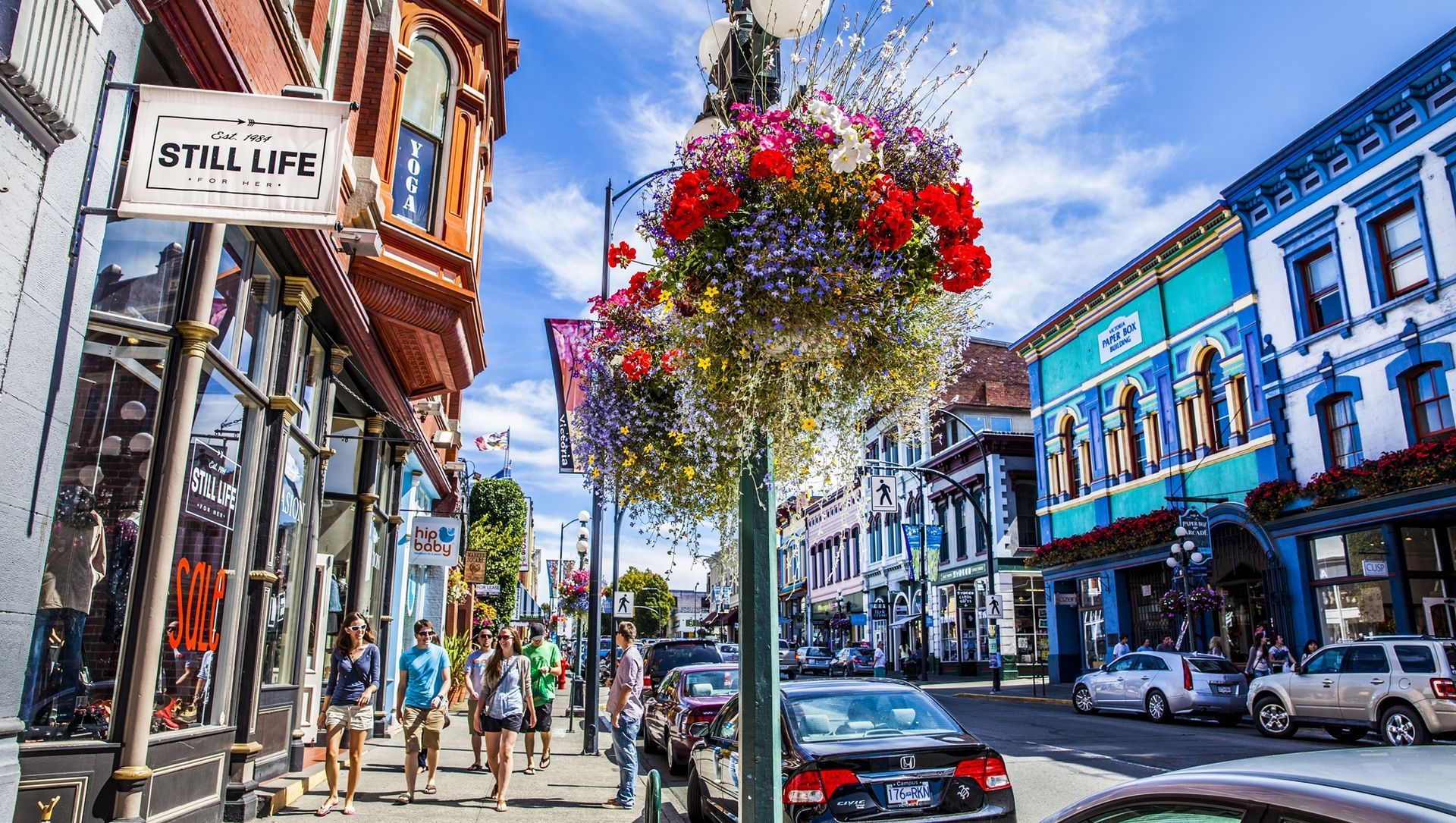 street with people walking