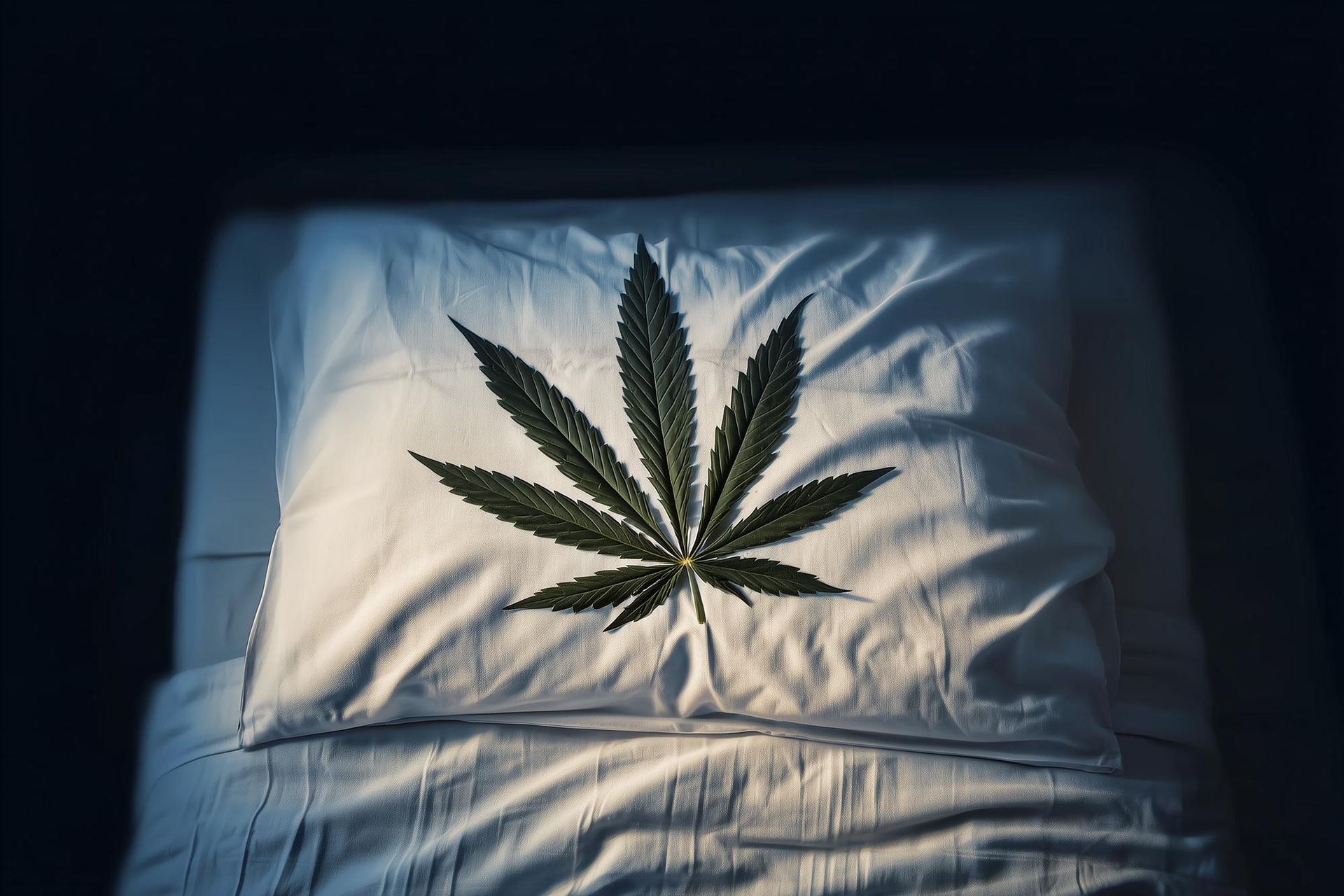 canabis leaf on pillow
