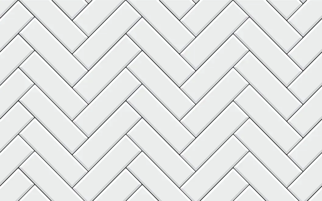 White Subway Tiles in a Herringbone Pattern — Corrimal Ceramic Tiles Pty Ltd in Corrimal, NSW