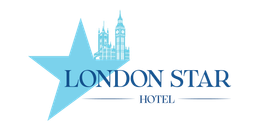 A logo for london star hotel luxury for less