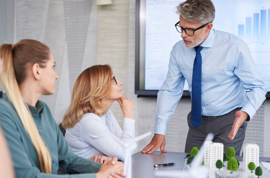  property managers having a discussion