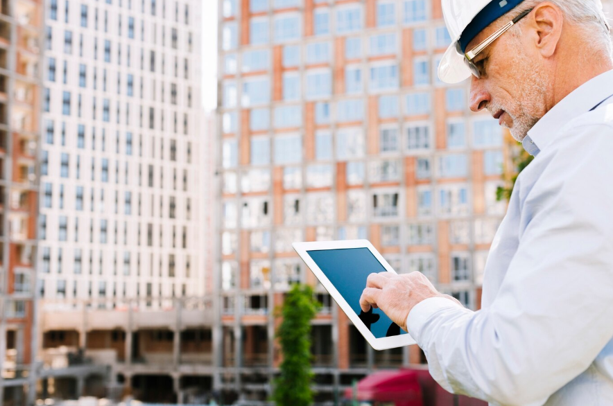 a property manager using a tablet