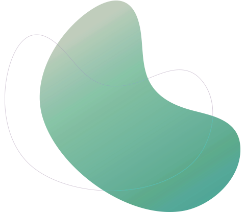 A green circle with a white line around it on a white background.