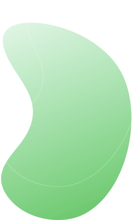 A green circle with a gradient is on a white background.