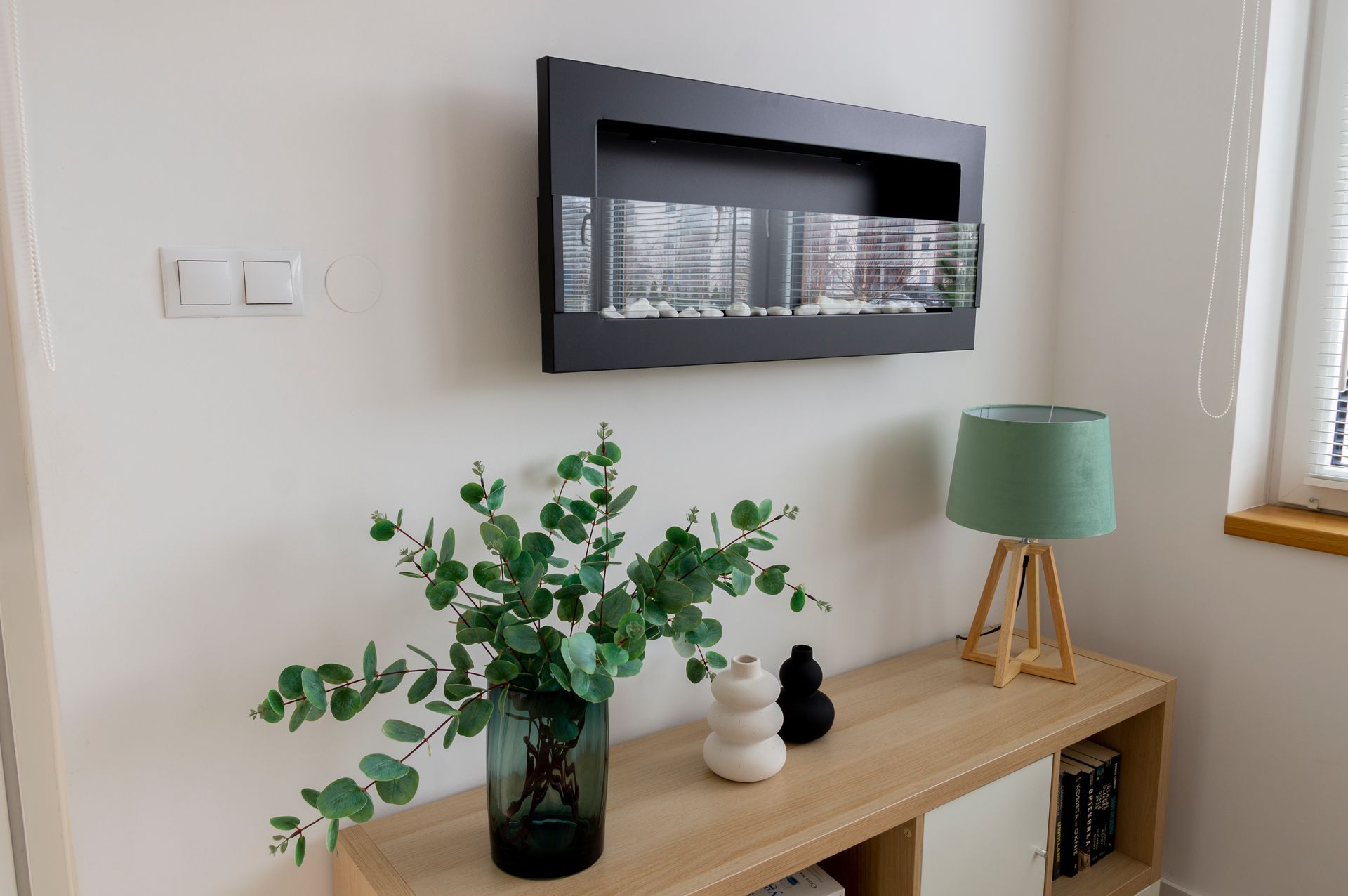 Bio-ethanol wandhaard 900 × 400 met glasscherm