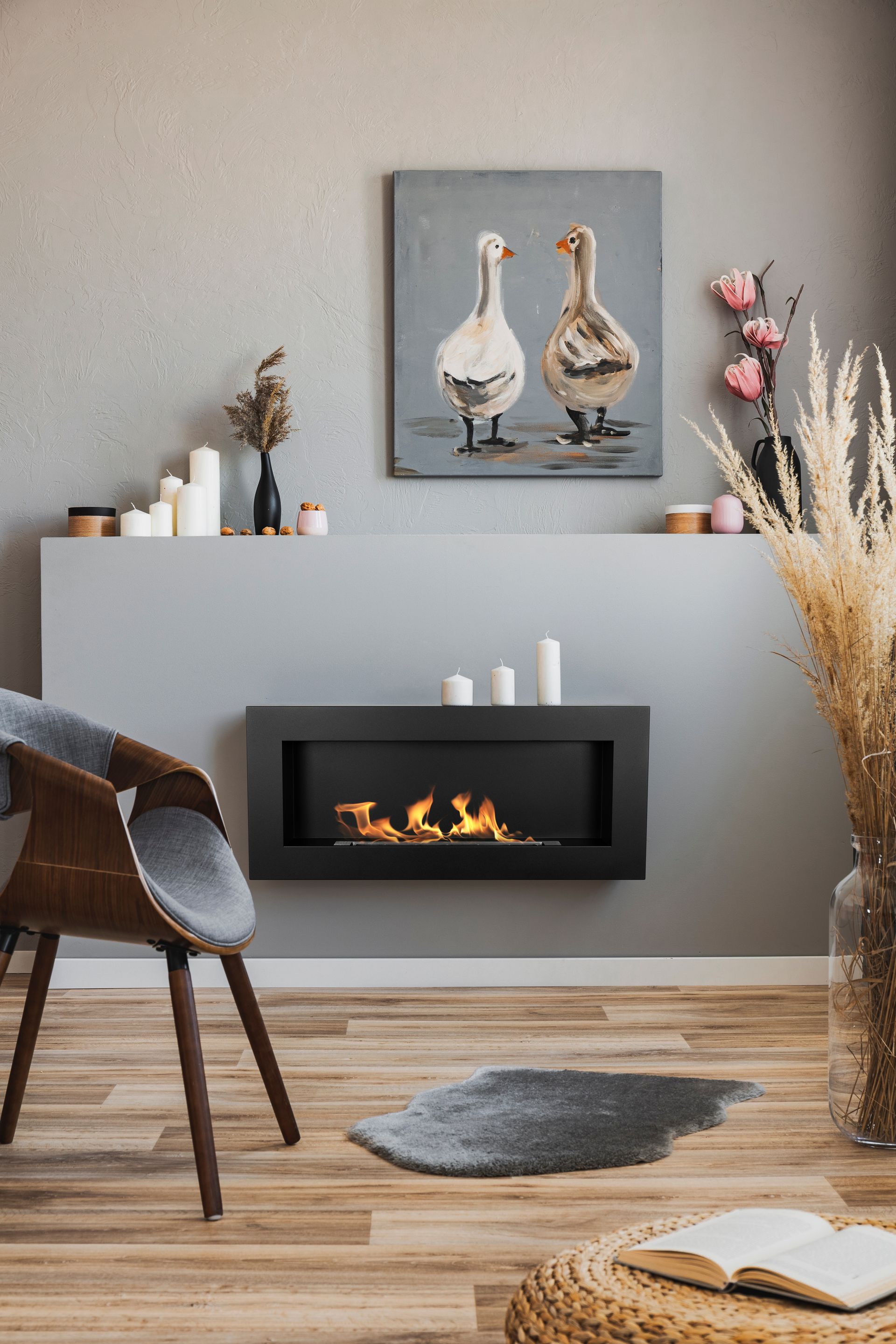 Bio-ethanol wandhaard Box 900 × 400