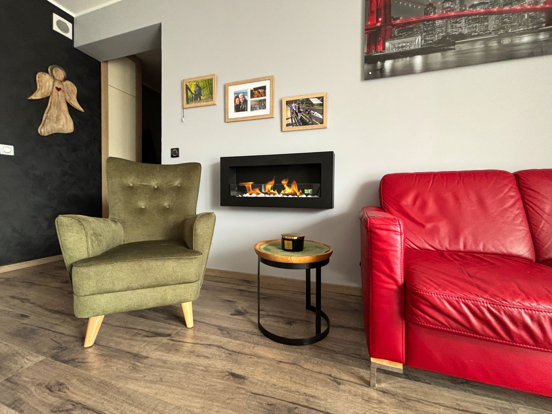 Bio-ethanol wandhaard Box 900 × 400 met glasscherm