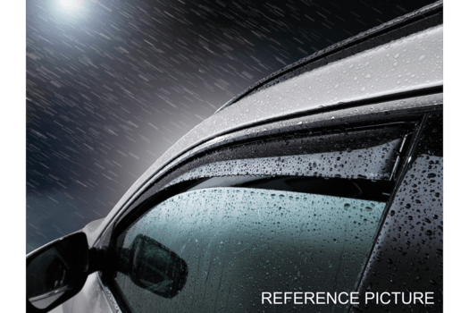 A car is covered in rain drops and has a reference picture on it.