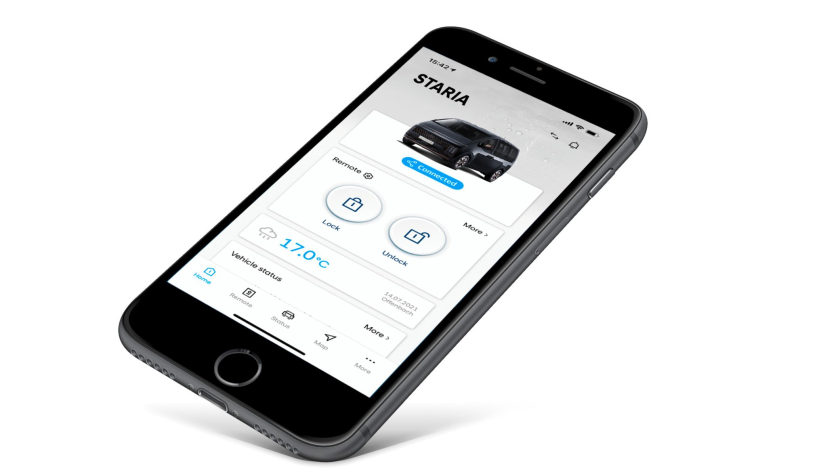 A smart phone with a car app on it.