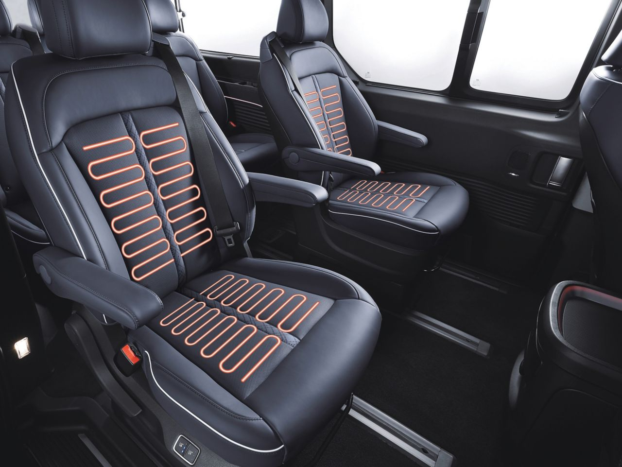 The back seats of a van are heated Staria