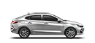 A silver car is sitting on a white surface.