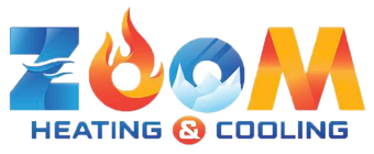 A colorful logo for zoom heating and cooling