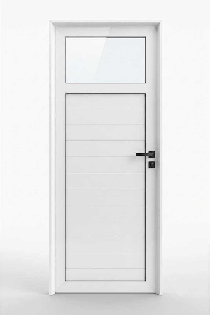 Puerta de interior 1/4 de vidrio fijo superior de 0,90x2,00
