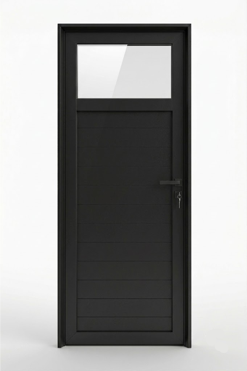 Puerta de exterior 1/4 vidrio fijo superior de 0,90x2,00