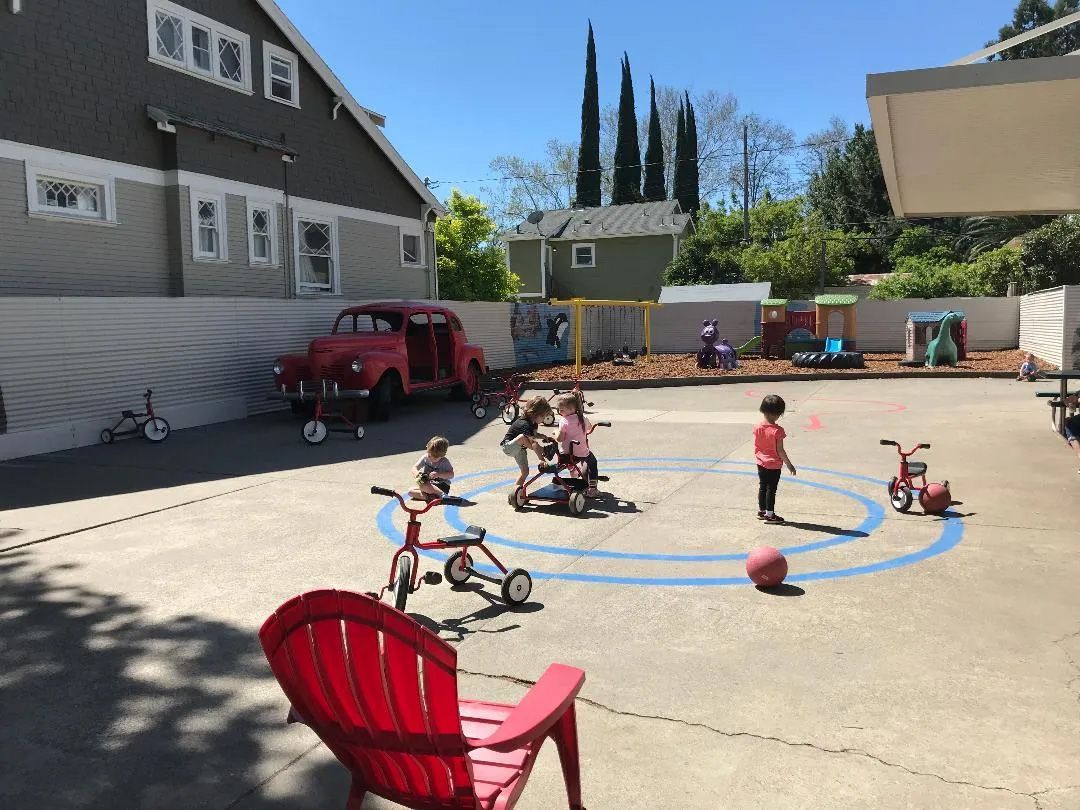 Children Doing Outdoor Activities — Sacramento, CA — Tot Town Child Development Center, Inc.
